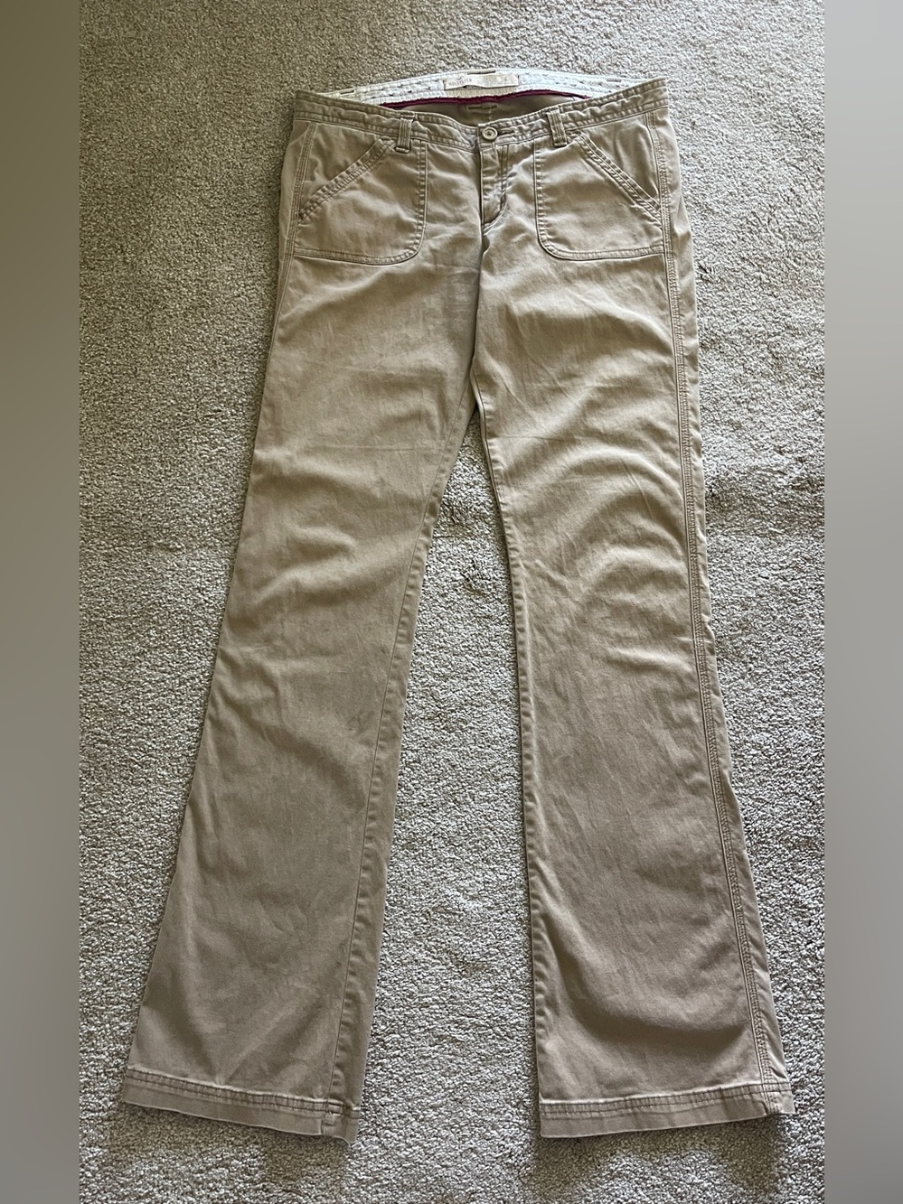 Hollister Beige Flare Jeans - low rise